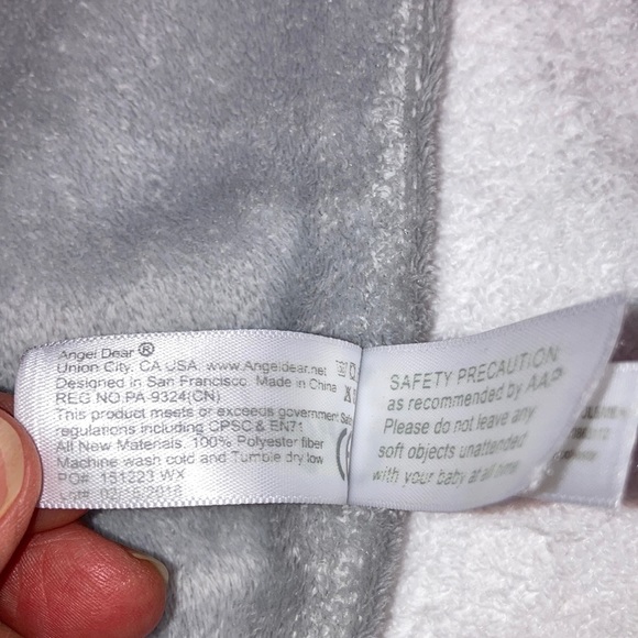 Angel dear grey elephant lovey security Blankie fleece - Picture 5 of 5